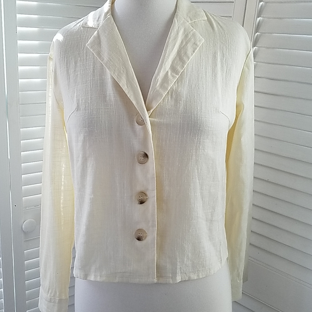 NWT Nasty Gal long sleeve linen button SHACKET sz8 runs small like 4